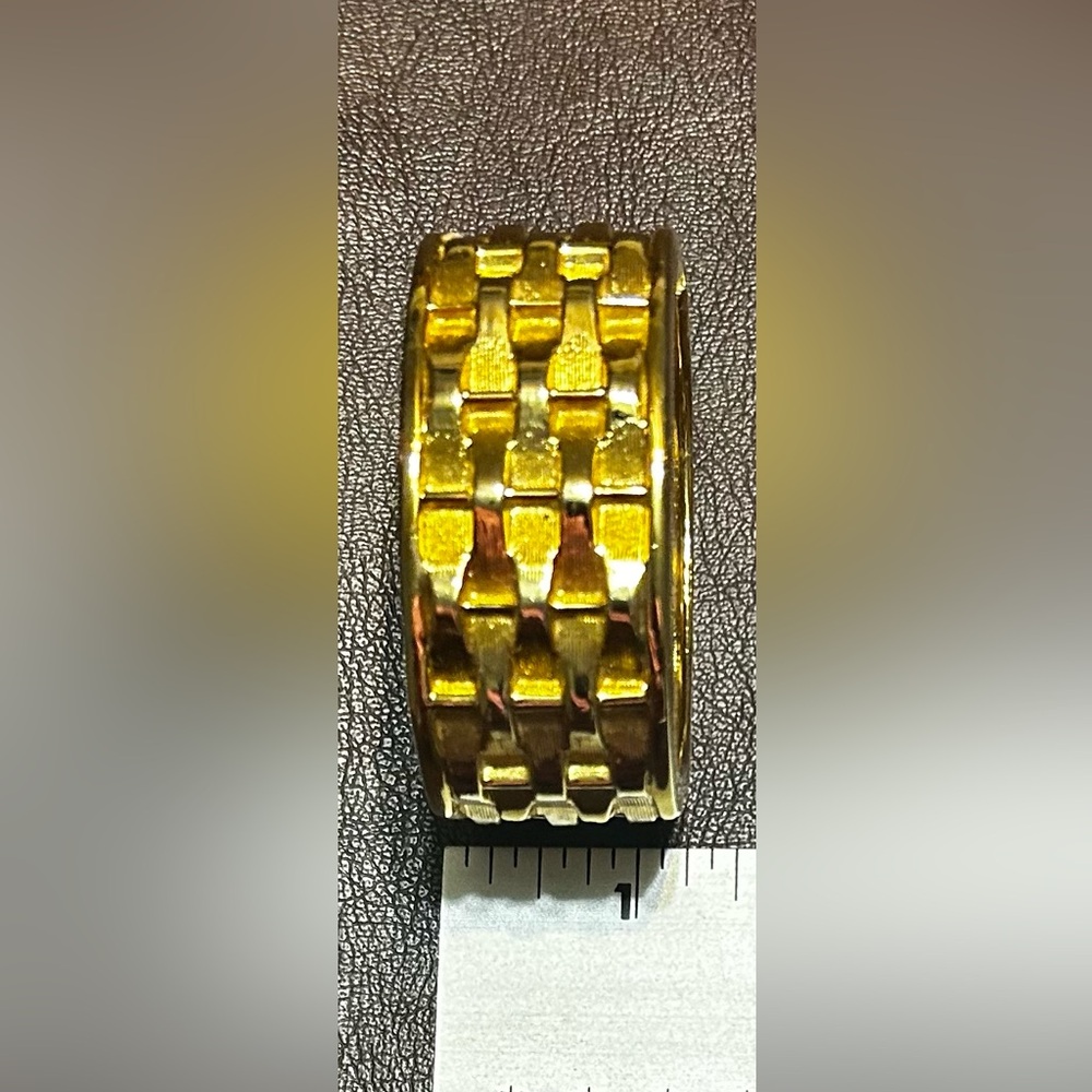VINTAGE ESTATE CHUNKY HEAVY BASKET WEAVE CLAMPER 6 3/4" BRACELET! - Picture 4 of 12